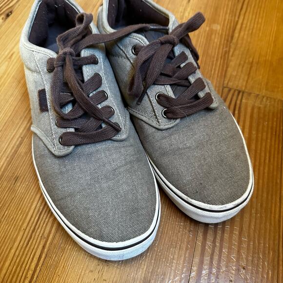 Vans brown canvas leather low top sneaker SIZE 10 - Picture 2 of 6